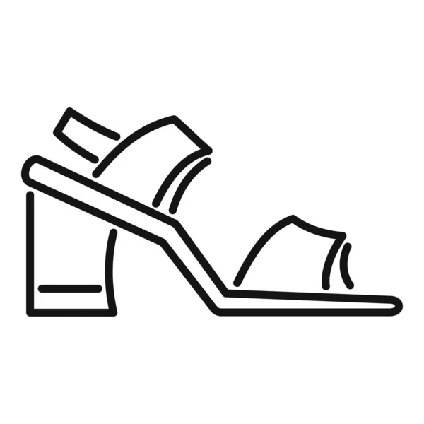 快適なサンダルのアイコンの輪郭ベクトル。女靴 — ストックベクタ
