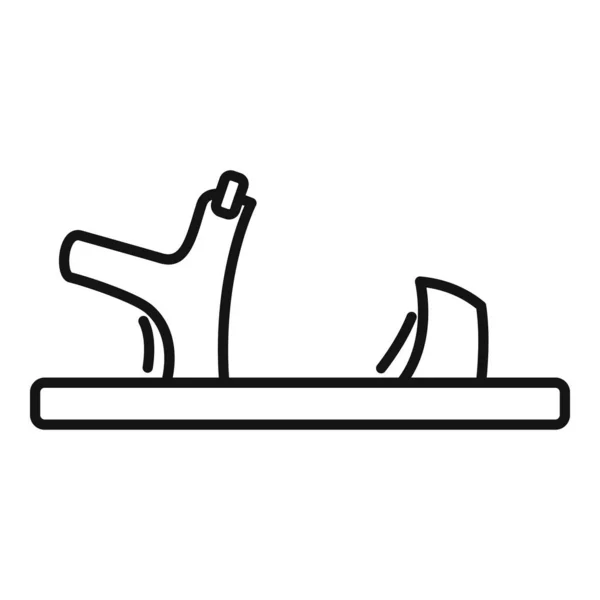 Sandália dedo do pé ícone contorno vetor. Bota de mulher — Vetor de Stock