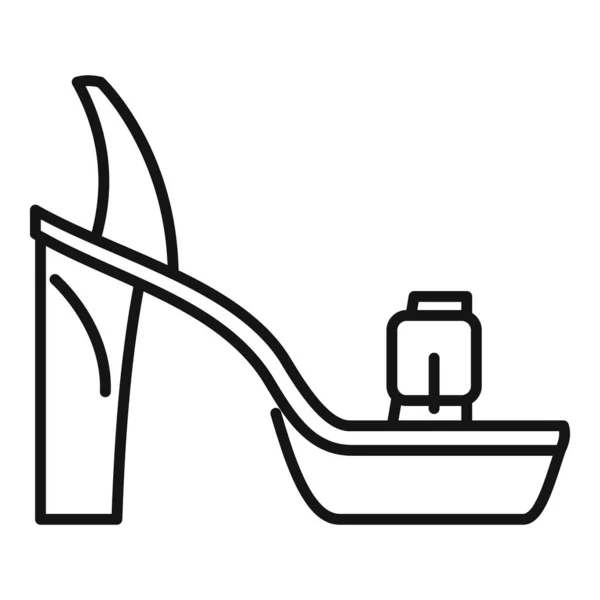 Pies sandalia icono contorno vector. Zapato de verano — Archivo Imágenes Vectoriales