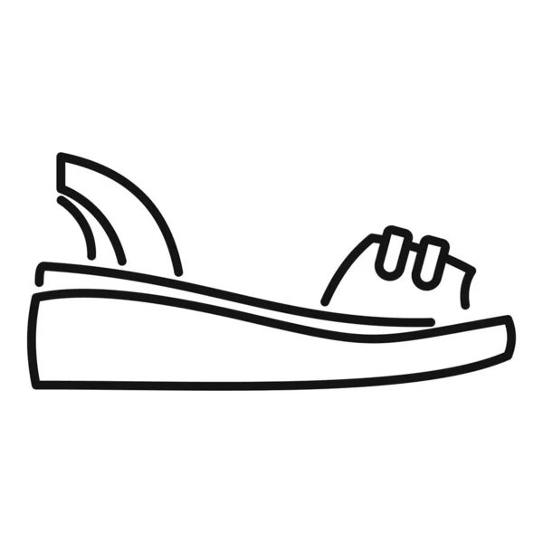 Сандальный вектор контура иконки аксессуара. Женская обувь — стоковый вектор
