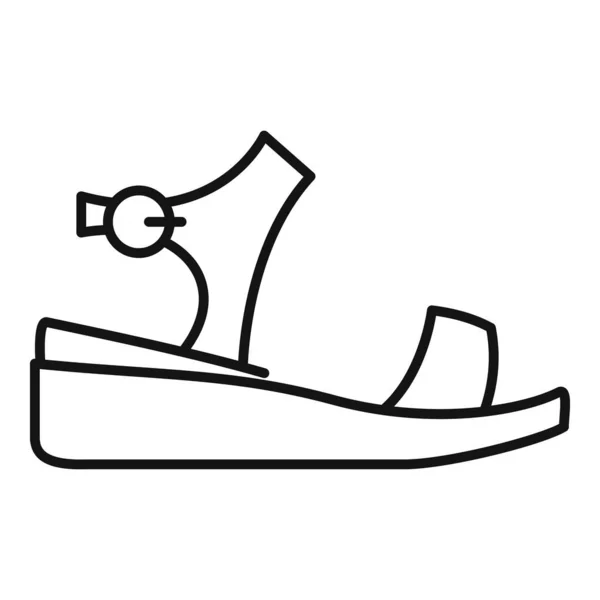 Vektor obrysu ikony dětského sandálu. Letní obuv — Stockový vektor