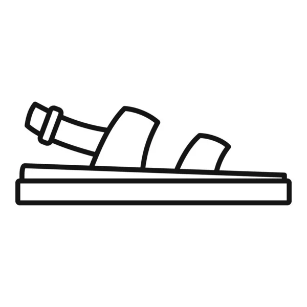 Umrissvektor mit Ledersandalen-Symbol. Sommerschuhe — Stockvektor