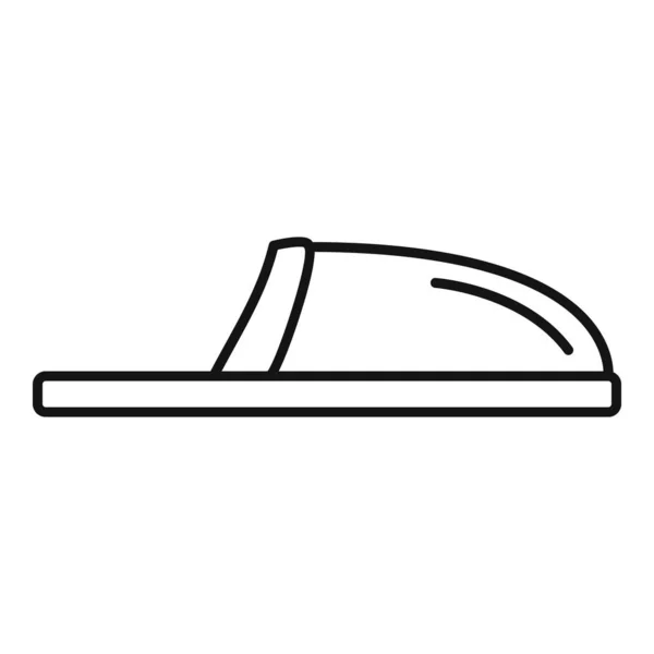 Vetor de contorno de ícone de chinelo de quarto. Calçado de sandália — Vetor de Stock