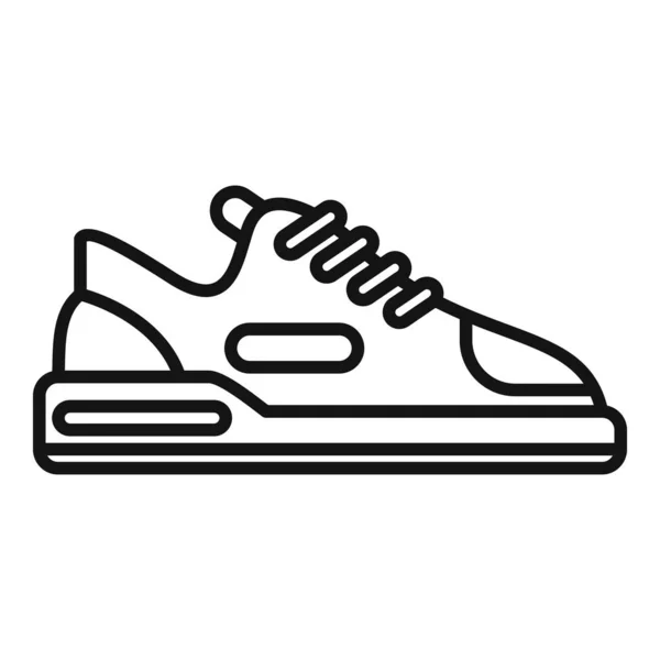 Сникерский вектор контура иконки. Спортивная обувь — стоковый вектор