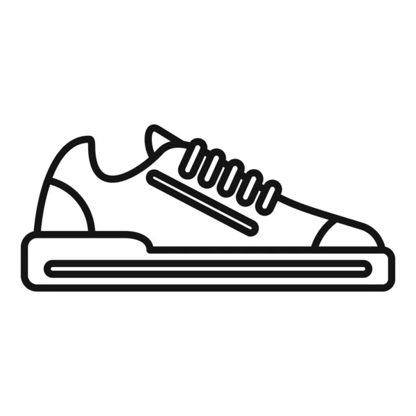 Zapatilla zapatilla icono contorno vector. Ejecutar calzado — Archivo Imágenes Vectoriales