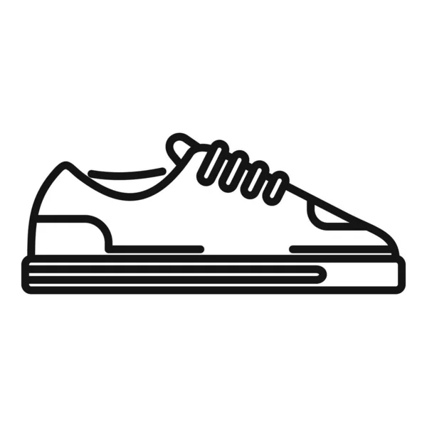 Sport tornacipő ikon körvonalvektor. Fitneszfutás — Stock Vector