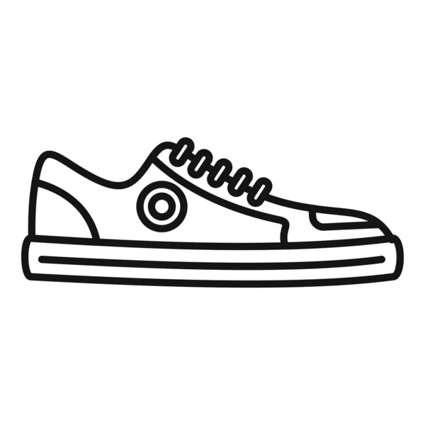 Activo icono de zapatilla de deporte contorno vector. Diseño deportivo — Archivo Imágenes Vectoriales