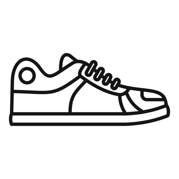 Hipster sapatilha ícone contorno vetor. Calçado desportivo — Vetor de Stock