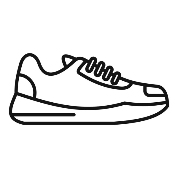 Vector de contorno de icono de zapatilla limpia. Zapato deportivo — Vector de stock