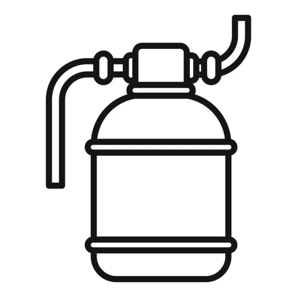 Piscina icono del tanque contorno vector. Limpieza de bombas — Vector de stock