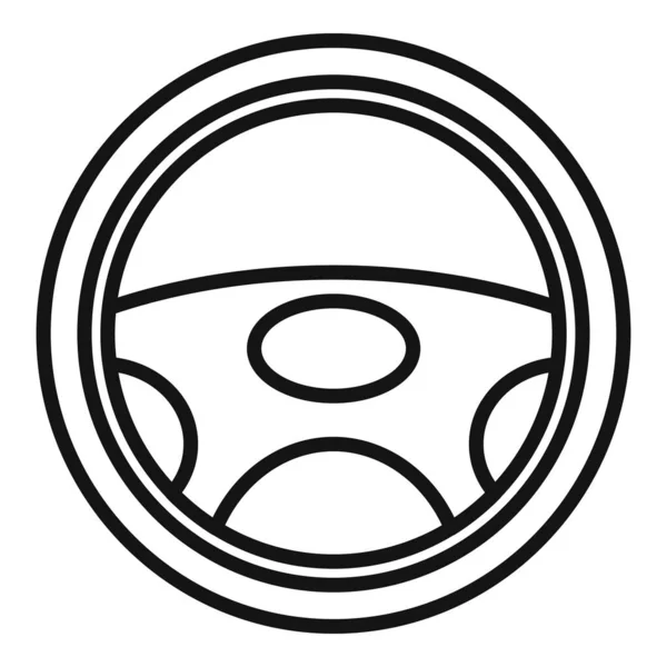 Volant de voiture icône contour vecteur. Sport automobile — Image vectorielle