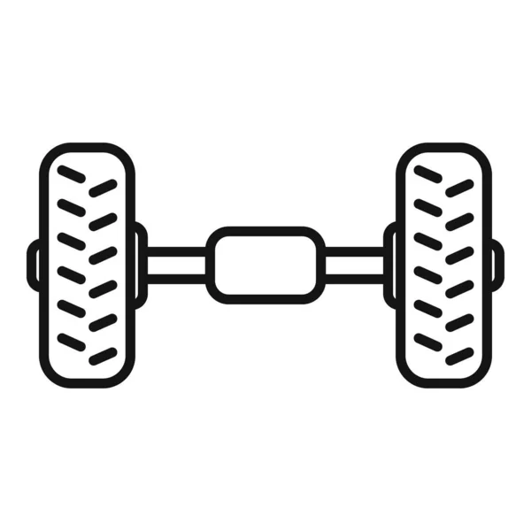 Die Fahrwerkssymbole des Autos umreißen den Vektor. Radreifen — Stockvektor