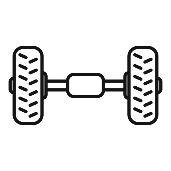 Araba süspansiyon ikonu ana hat vektörü. Tekerlek lastiği — Stok Vektör