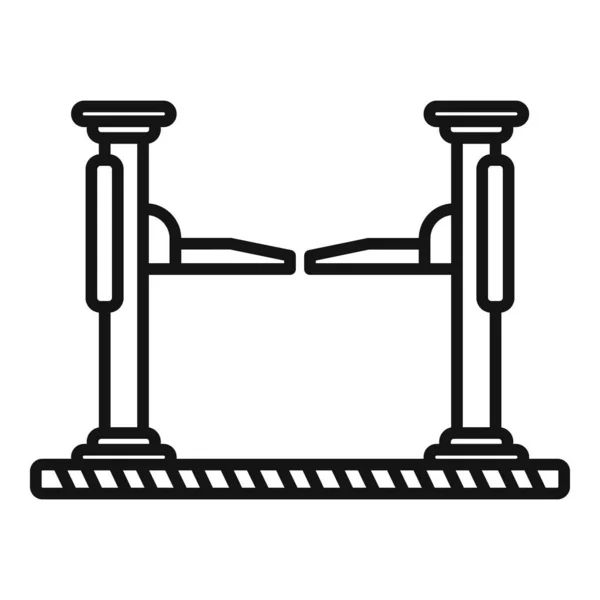 Werkstatt-Autoaufzug-Symbolumrissvektor. Auto-Service — Stockvektor