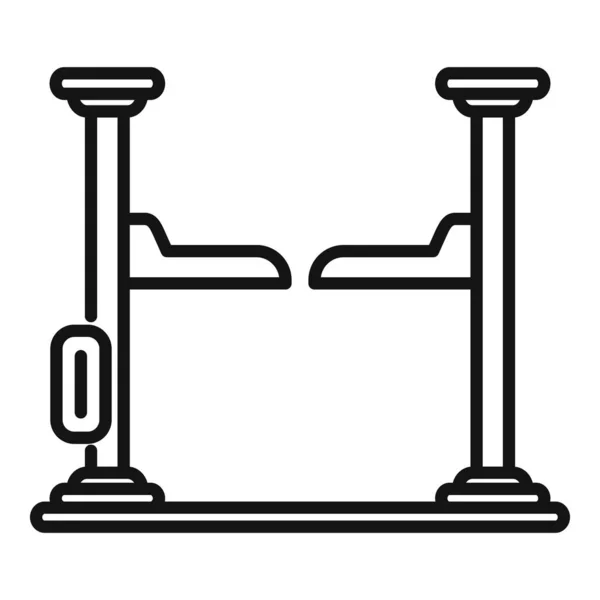 Hebebühne-Symbol-Umrissvektor. Autowerkstatt — Stockvektor