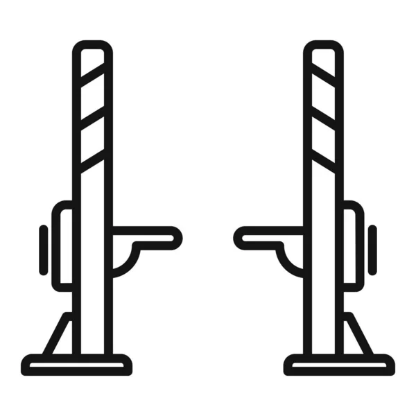 Vordere Auto-Lift-Symbol Umrissvektor. Autowerkstatt — Stockvektor