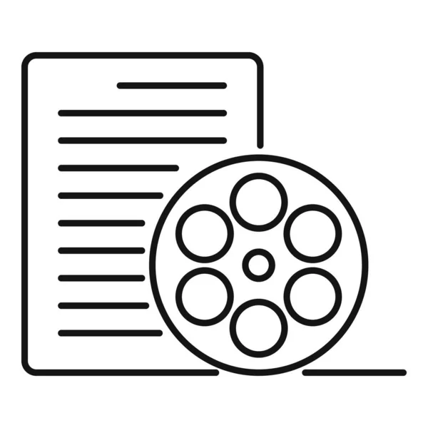 Video reel scenario icon outline vector. Film activity — Stock Vector
