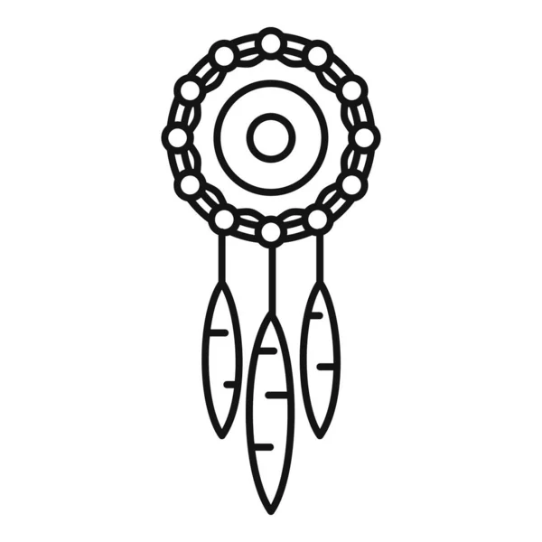 Вектор контура иконки "Ловец снов". Индейцы — стоковый вектор