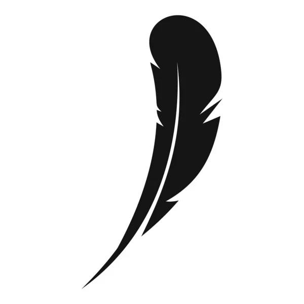 Pfauenfeder Symbol einfacher Vektor. Vogelhäuschen — Stockvektor