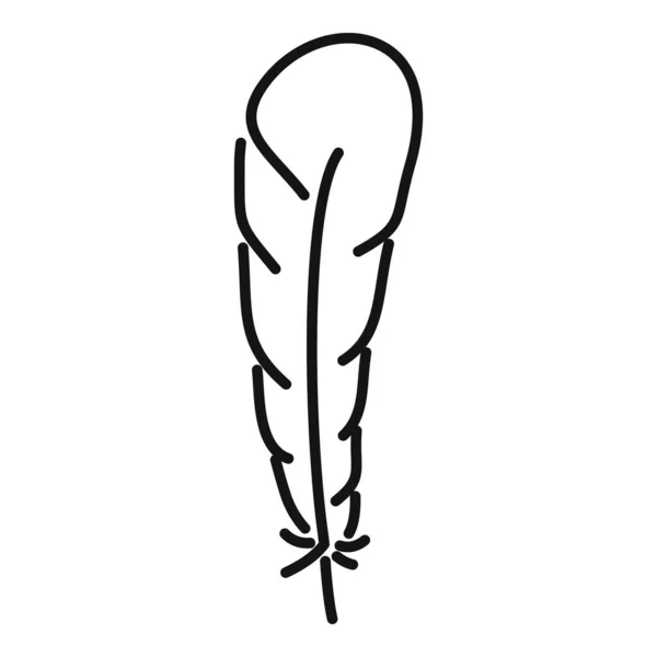 Φλαφ φτερό εικονίδιο διάνυσμα περίγραμμα. Στυλό πτηνών — Διανυσματικό Αρχείο