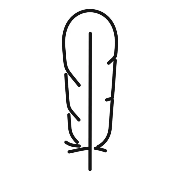 Pluma de escritura a mano icono contorno vector. Pluma de tinta — Vector de stock