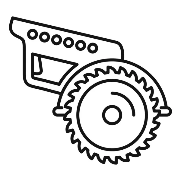 Elektrische Motorsäge Symbolumrissvektor. Holzkette — Stockvektor