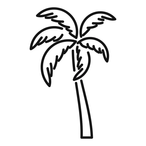 Coco palmera icono contorno vector. Planta de verano — Archivo Imágenes Vectoriales