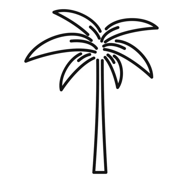 Palma de madera icono contorno vector. Árbol de coco — Vector de stock