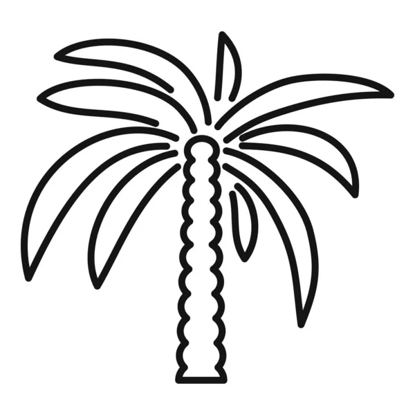 Ikona palmy naturalnej zarys wektor. Drzewo kokosowe — Wektor stockowy