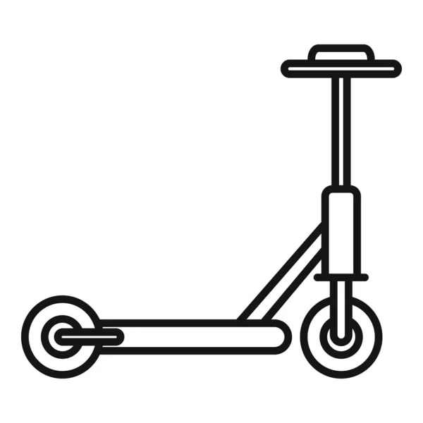 Elektro-Roller laden Symbol Umrissvektor. Kick transport — Stockvektor