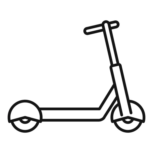 Vecteur de contour d'icône de scooter électrique. Coup de pied trotinette — Image vectorielle