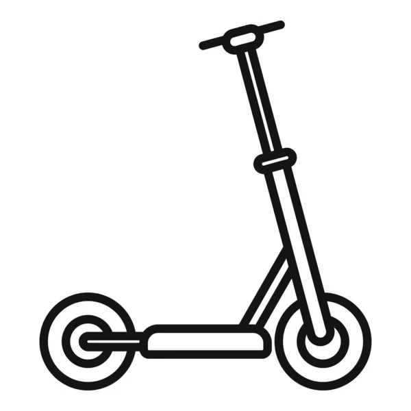 Elektroroller Batterie Symbol Umrissvektor. Kick-Bike — Stockvektor