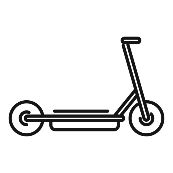 Vecteur de contour d'icône de scooter électrique. Transport de vélos — Image vectorielle