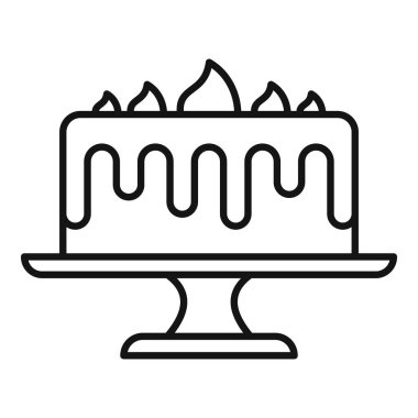 Cake chocolate icon outline vector. Delicious slice clipart