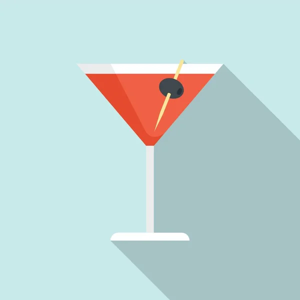 Tomaat cocktail icoon vlakke vector. Sap drank — Stockvector