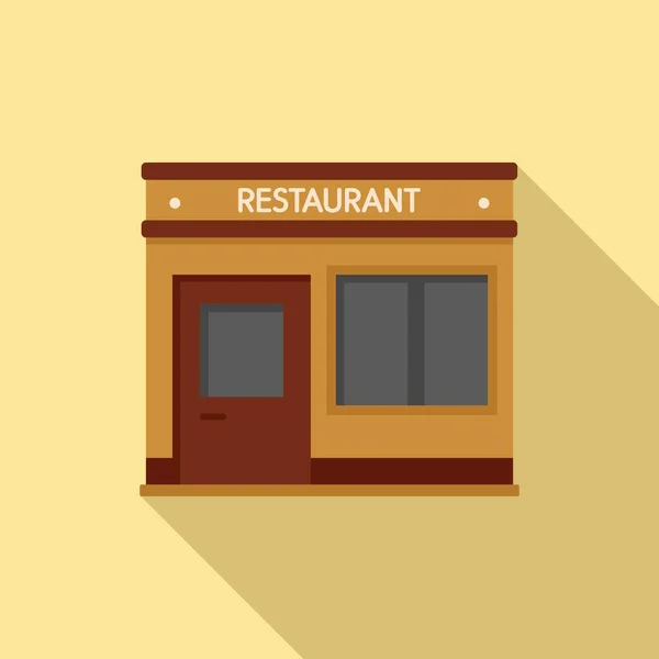 Street restaurant icon flat vector. Food cafe — Stock Vector