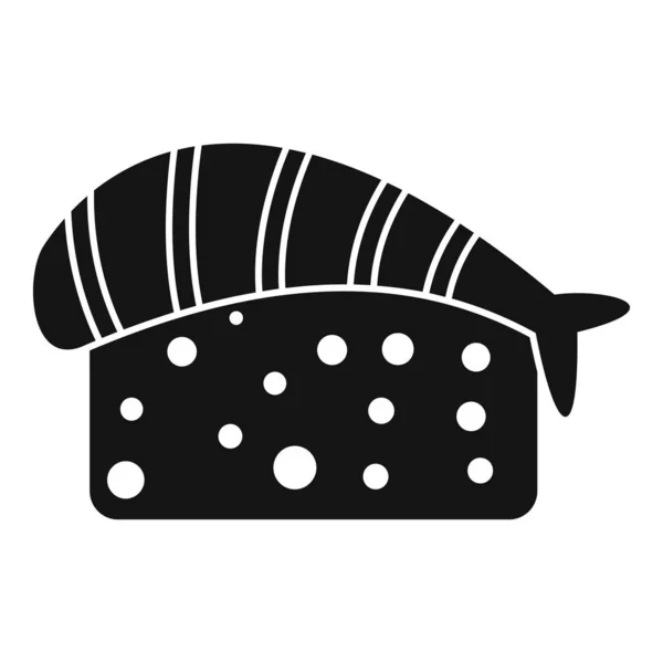Ícone de salmão de arroz vetor simples. Sushi japonês — Vetor de Stock