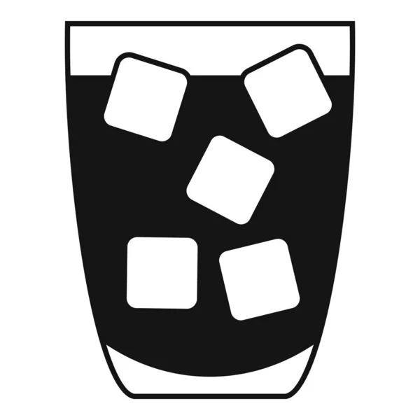 Soda buzlu ikonu basit bir vektör. Bardak iç — Stok Vektör