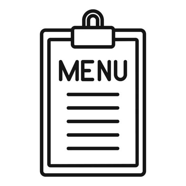 Restaurant menu klembord pictogram overzicht vector. Voedingsschaal — Stockvector