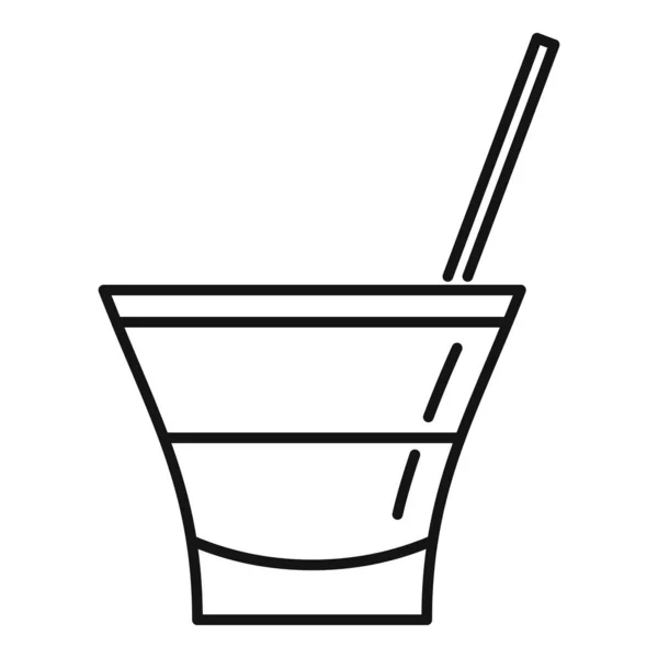 Ristorante icona cocktail vettore contorno. Menù dei pasti — Vettoriale Stock