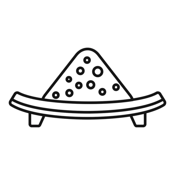 Вектор контура иконы сыра Фета. Freek soft — стоковый вектор