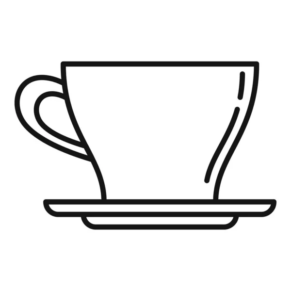 Copo de café quente ícone contorno vetor. Break cafe —  Vetores de Stock