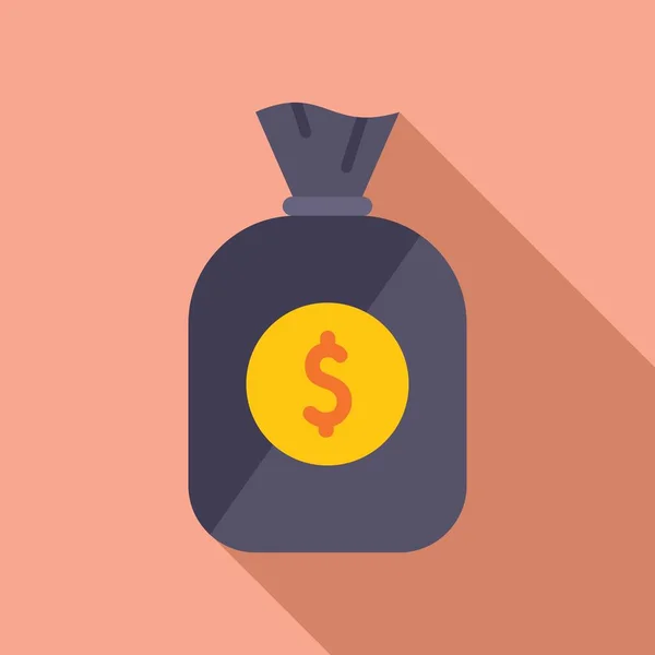 Icône de sac d'argent bancaire vecteur plat. Financement numérique — Image vectorielle