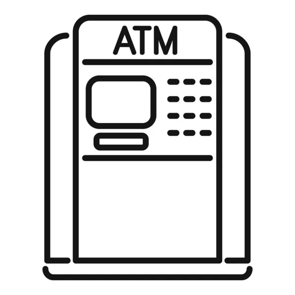 Bank atm icon outline vector. Financial card — Stock Vector