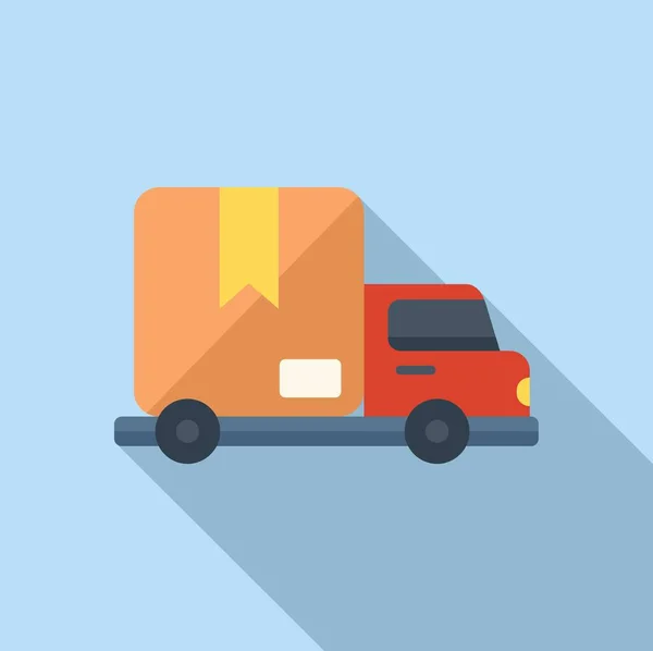 Icône de livraison de camion de colis vecteur plat. Boutique en ligne — Image vectorielle