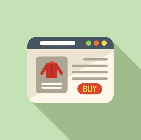 Buy online cloth icon flat vector. Internet store — Stock Vector