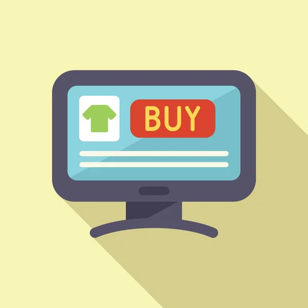 Buy cloth icon flat vector. Internet store — Stock Vector