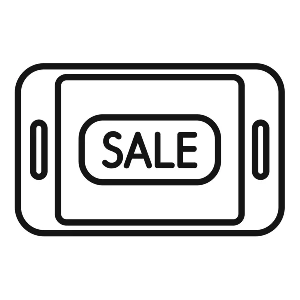 Smartphone venda ícone contorno vetor. Comprar cartão —  Vetores de Stock