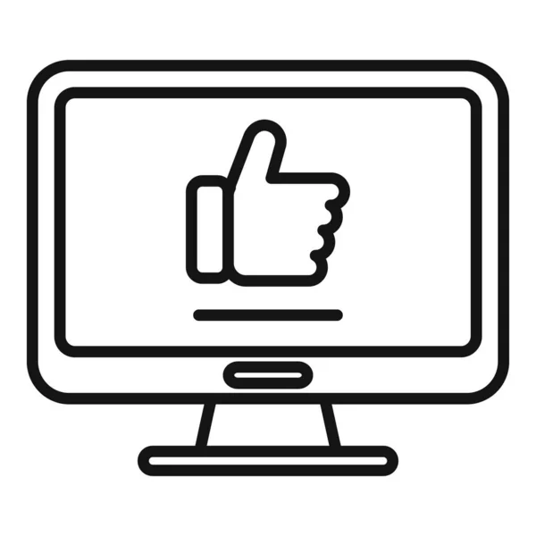 Thumb up Marketing Icon Outline Vektor. Online-Strategie — Stockvektor