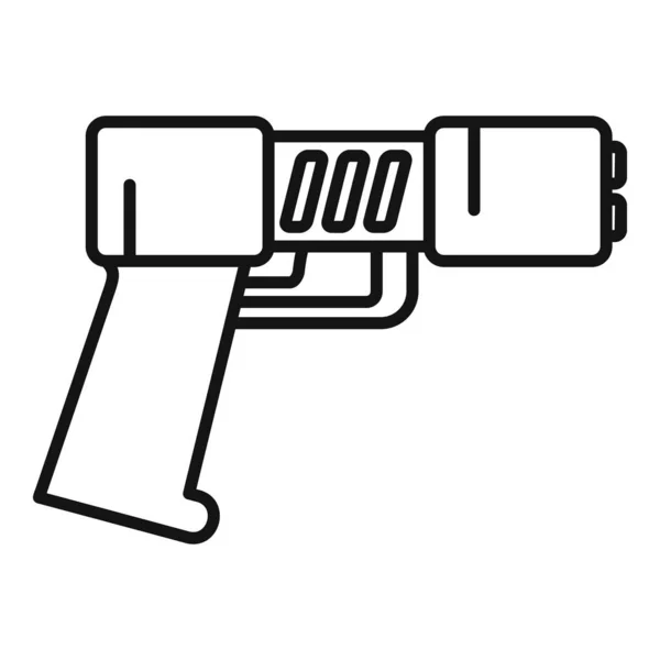 Icône du taser d'arme vecteur de contour. Pistolet de police — Image vectorielle